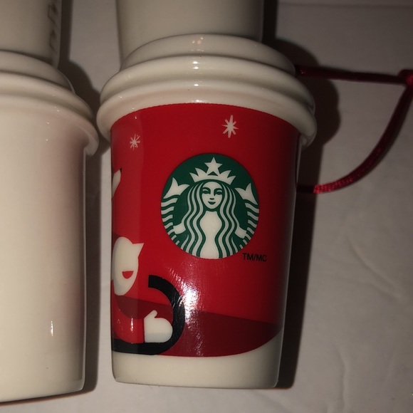 Starbucks Ornaments Lot-Starbucks Cups Ornaments 1971, 1992, 2011, 2011 Holiday - Picture 8 of 10